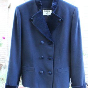 Vintage Kasper for A.S.L Navy Wool Blazer